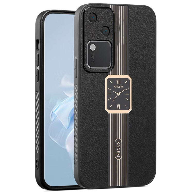 KADEM For vivo S18 5G Cover Shockproof Acrylic+TPU+PU Cell Phone Case - Black