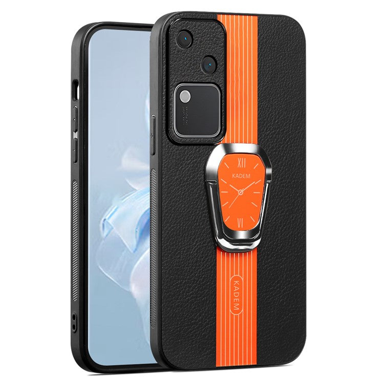 KADEM For vivo S18 5G Cell Phone Cases Electroplating Back Cover with Kickstand - Orange