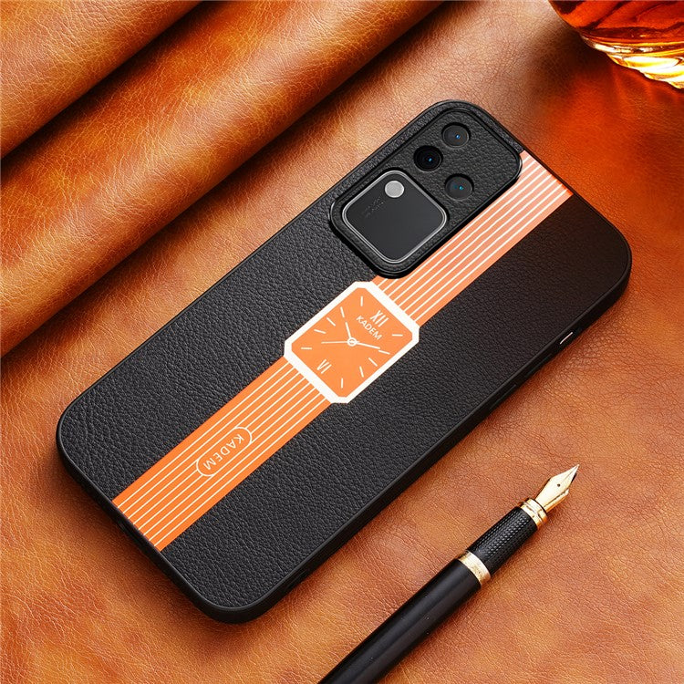 KADEM For vivo S18 Pro 5G Watch Pattern Cover Acrylic+TPU+PU Cell Phone Case - Orange