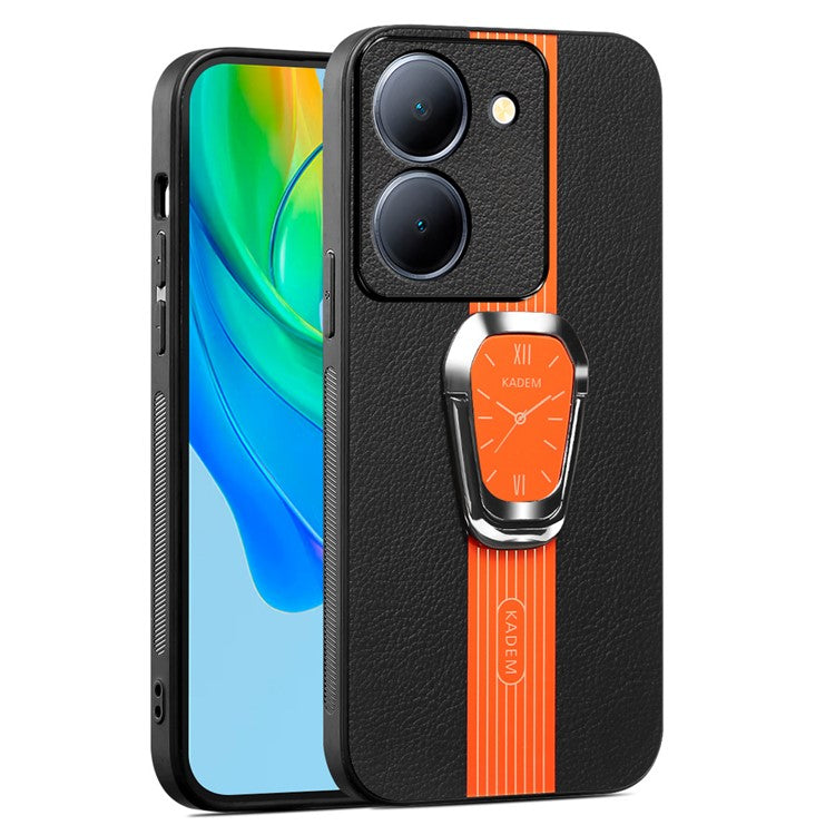 KADEM Kickstand Shell for vivo Y100i 5G Electroplating Cell Phone Back Case - Orange