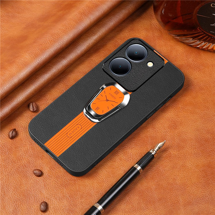 KADEM Kickstand Shell for vivo Y100i 5G Electroplating Cell Phone Back Case - Orange