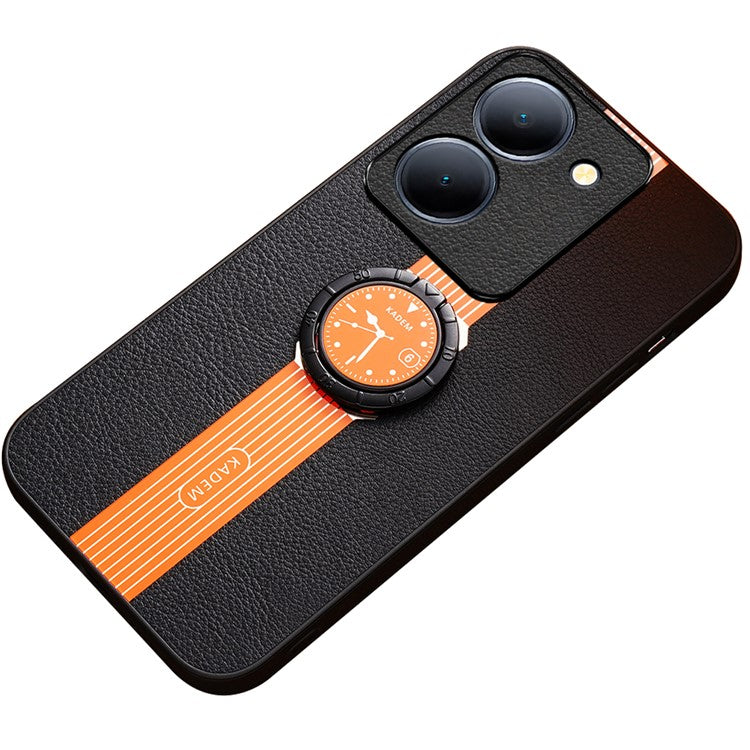 KADEM For vivo Y100i 5G Watch Pattern Cover Cell Phone Case with Ring Kickstand - Orange