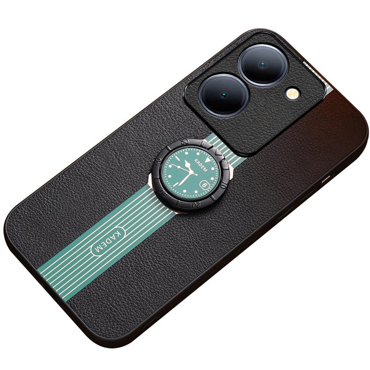 KADEM For vivo Y100i 5G Watch Pattern Cover Cell Phone Case with Ring Kickstand - Green