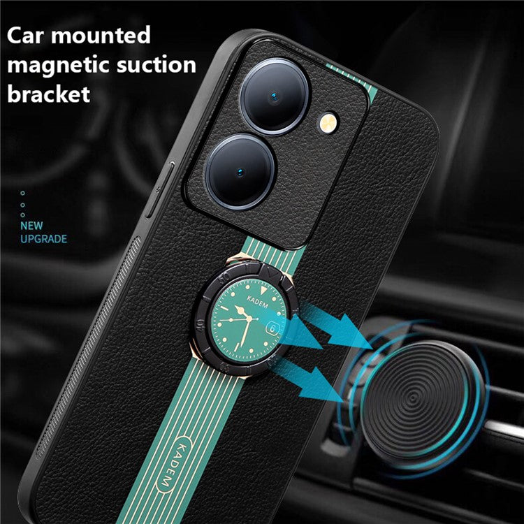 KADEM For vivo Y100i 5G Watch Pattern Cover Cell Phone Case with Ring Kickstand - Green