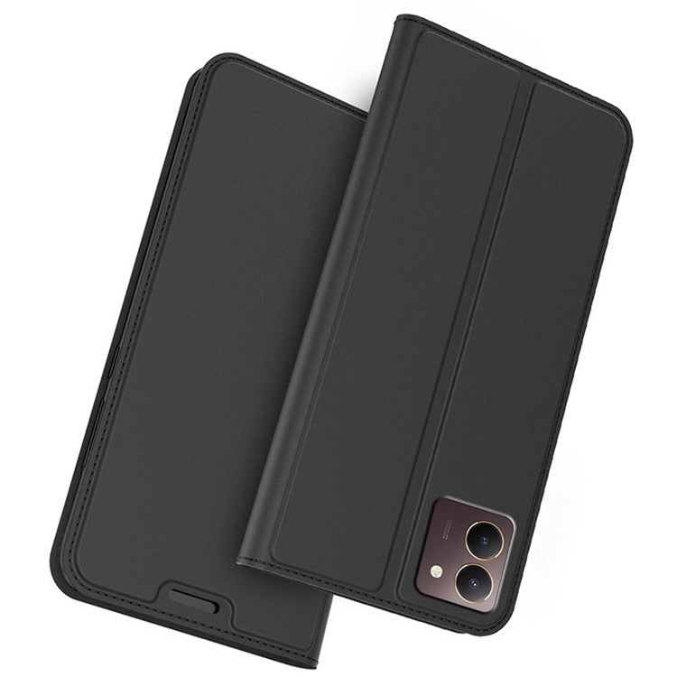 For vivo Y27s 4G Phone Cover Anti-Scratch Card Slot PU Leather Case - Black