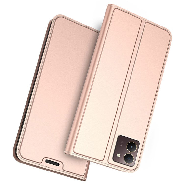 For vivo Y27s 4G Phone Cover Anti-Scratch Card Slot PU Leather Case - Rose Gold