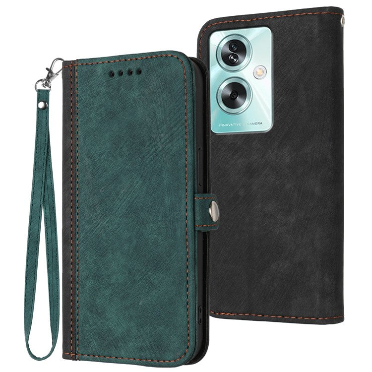 YX0020 For Oppo A79 5G / A2 5G Phone Case PU Leather Wallet Stand - Blackish Green