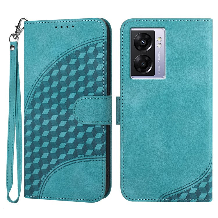 YX0060 For Oppo A57 (2022) 5G / A57 4G / A77 5G Phone Case Wallet Leather Phone Cover - Baby Blue