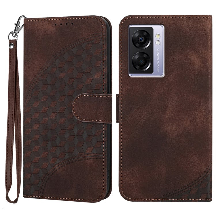 YX0060 For Oppo A57 (2022) 5G / A57 4G / A77 5G Phone Case Wallet Leather Phone Cover - Coffee