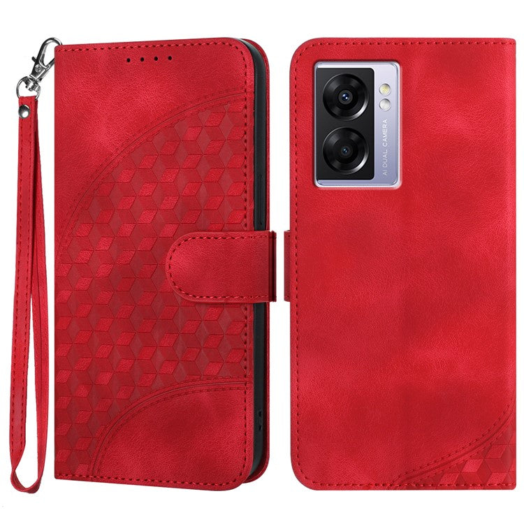 YX0060 For Oppo A57 (2022) 5G / A57 4G / A77 5G Phone Case Wallet Leather Phone Cover - Red