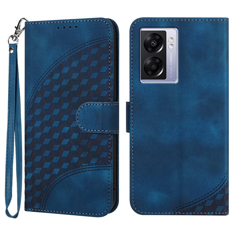 YX0060 For Oppo A57 (2022) 5G / A57 4G / A77 5G Phone Case Wallet Leather Phone Cover - Sapphire