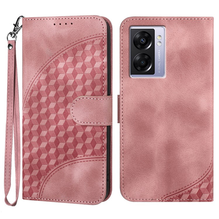 YX0060 For Oppo A57 (2022) 5G / A57 4G / A77 5G Phone Case Wallet Leather Phone Cover - Pink