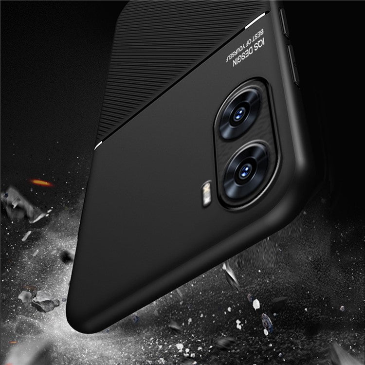 For vivo V29e (India) 5G Case Anti-drop PU+TPU+PC Cover with Magnetic Holder Metal Sheet - Black