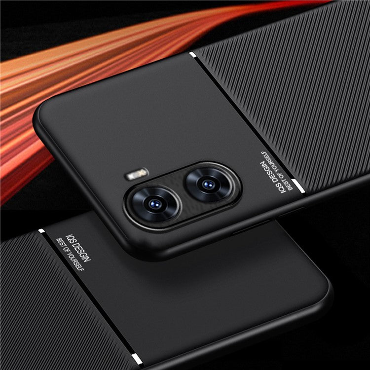 For vivo V29e (India) 5G Case Anti-drop PU+TPU+PC Cover with Magnetic Holder Metal Sheet - Black