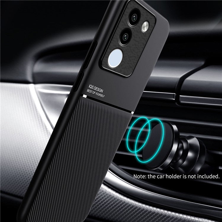 For vivo Y200 4G / V29e 5G Cell Phone Case Imprinted PU+TPU+PC Cover with Magnetic Holder Metal Sheet - Green