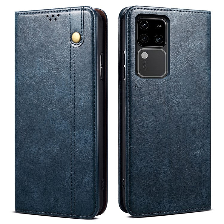 For vivo S18 Pro 5G Case TPU+PU Leather Magnetic Wallet Phone Cover - Blue