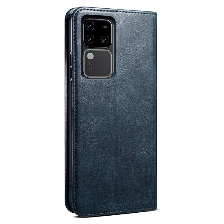 For vivo S18 Pro 5G Case TPU+PU Leather Magnetic Wallet Phone Cover - Blue