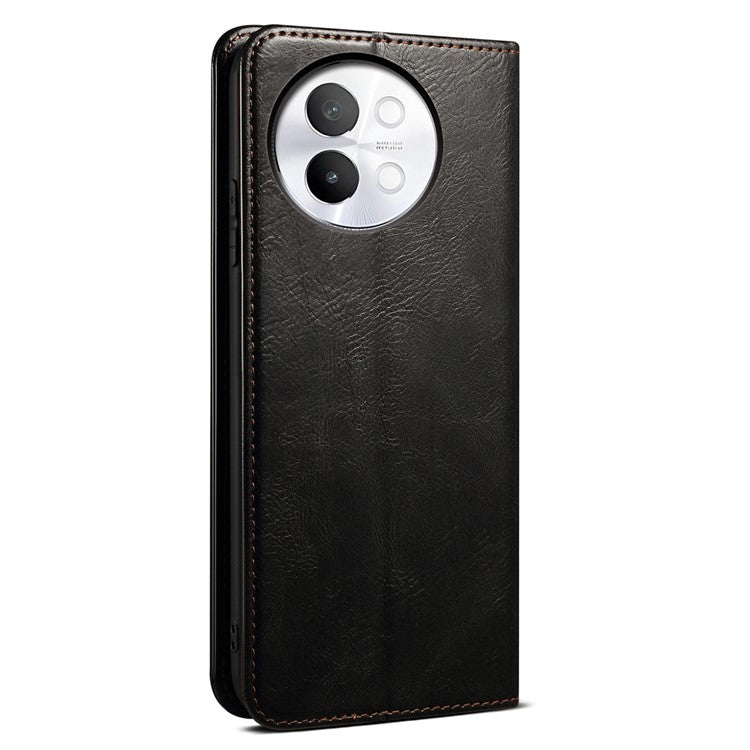 Phone Shell for vivo S18e 5G Case Stand PU Leather Cover Wallet - Black