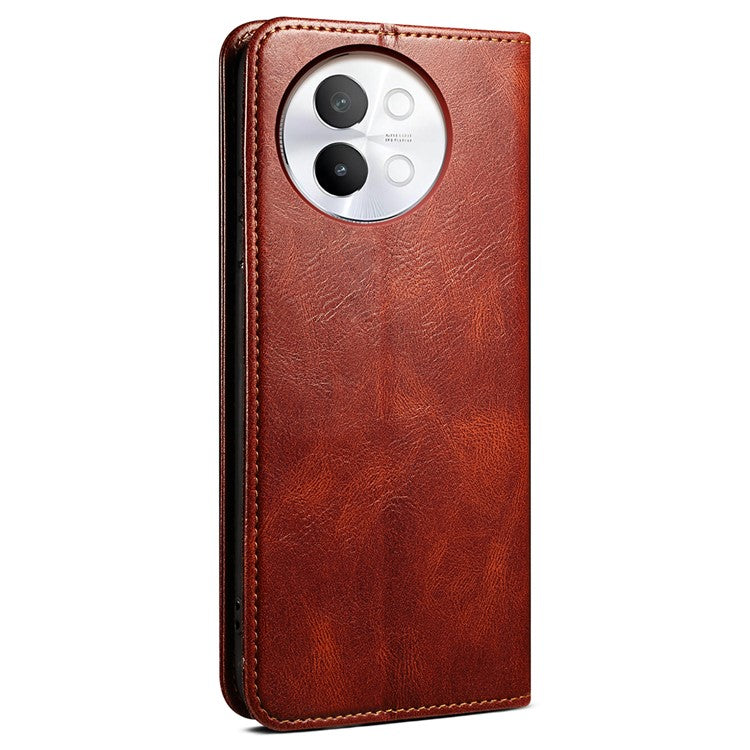 Phone Shell for vivo S18e 5G Case Stand PU Leather Cover Wallet - Brown