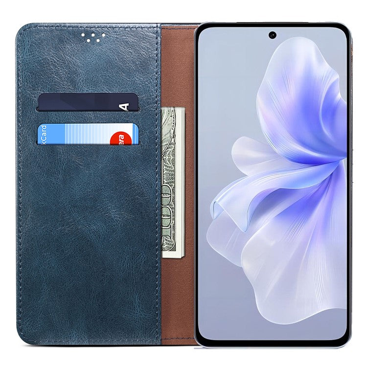 Phone Shell for vivo S18e 5G Case Stand PU Leather Cover Wallet - Blue