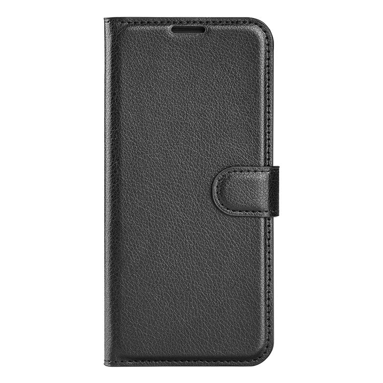 For Samsung Galaxy A55 5G Leather Litchi Texture Case Flip Wallet Phone Cover - Black