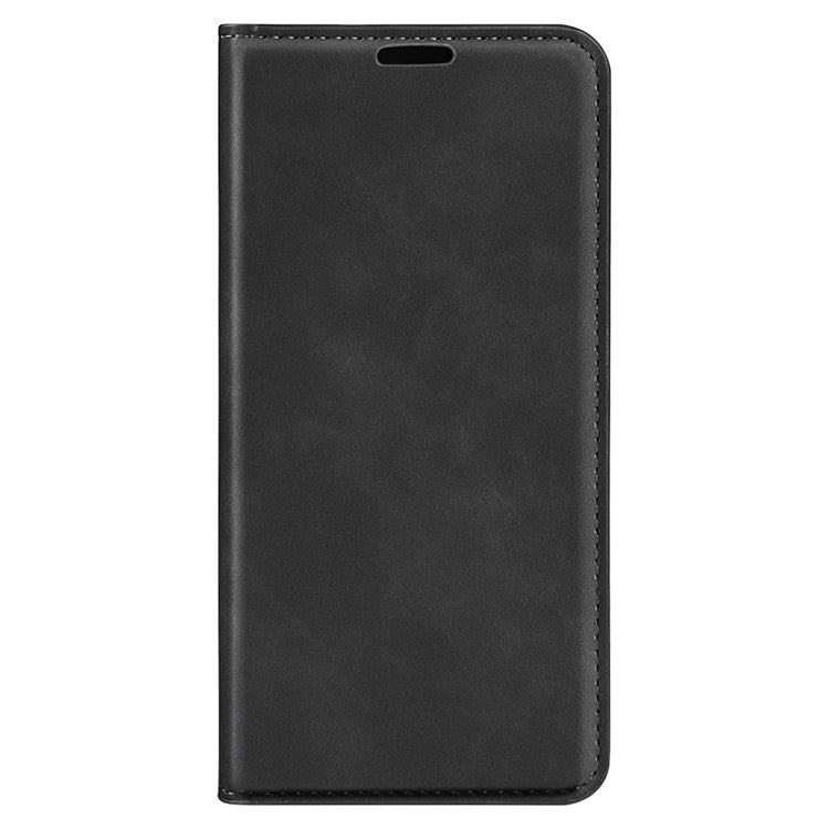 For Samsung Galaxy A55 5G Phone Case Leather Folio Flip Cover Magnetic Absorption - Black