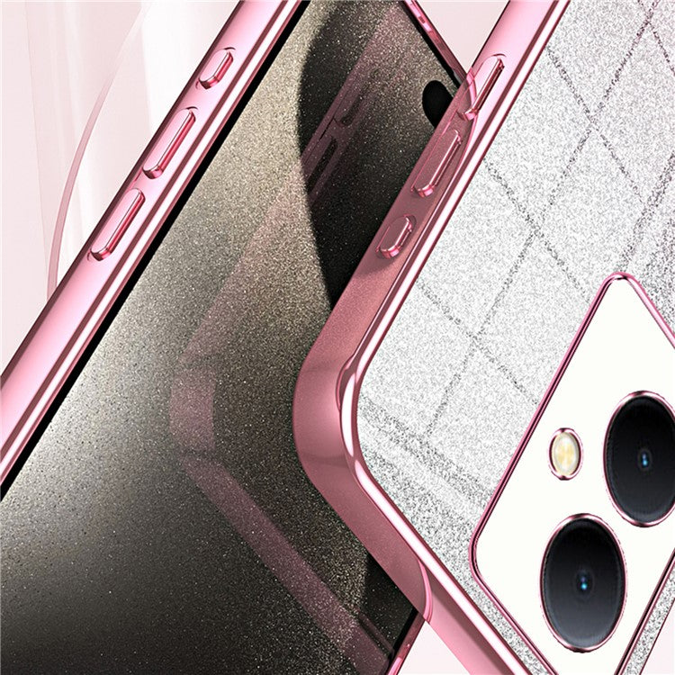 For vivo Y78+ 5G / Y78 5G / V29 Lite 5G TPU Case Gradient Glitter Electroplated Phone Cover - Pink