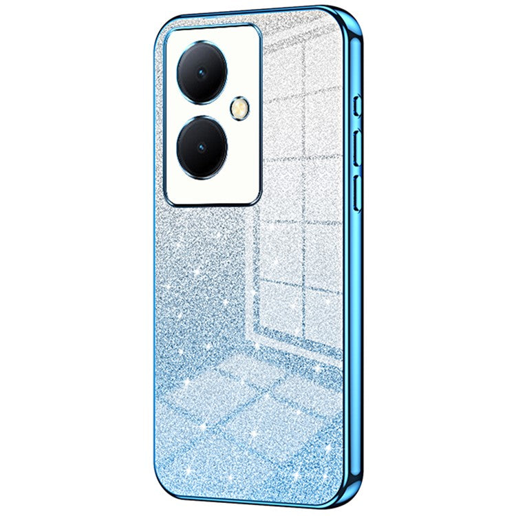 For vivo Y78+ 5G / Y78 5G / V29 Lite 5G TPU Case Gradient Glitter Electroplated Phone Cover - Blue