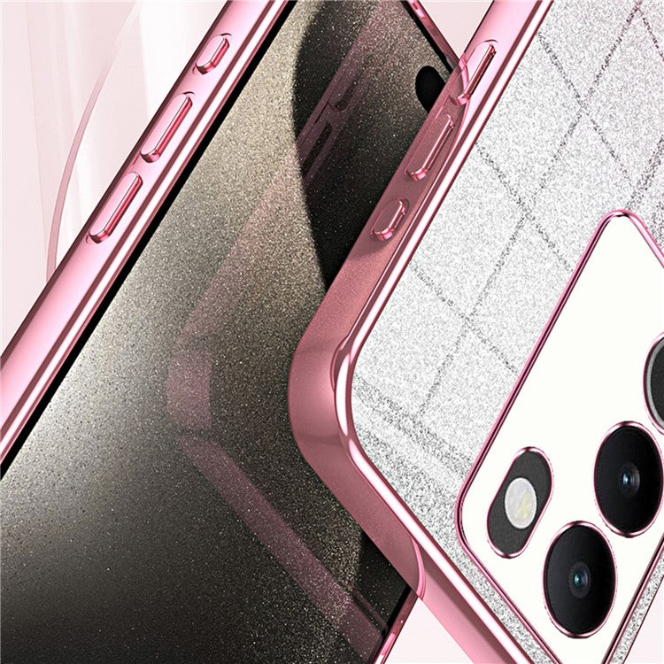 For vivo S17 5G TPU Phone Cover Shimmering Gradient Electroplate Case - Purple