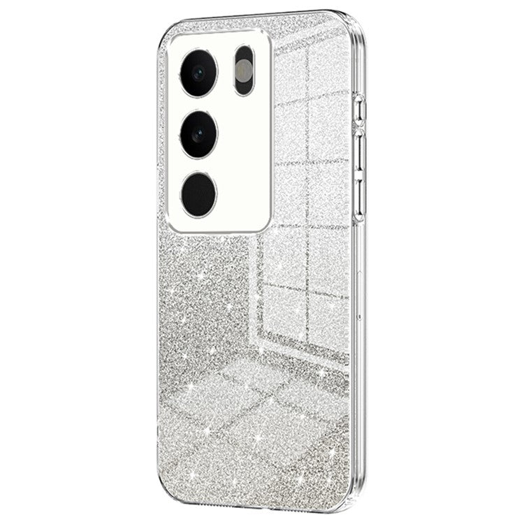 For vivo S17 5G TPU Phone Cover Shimmering Gradient Electroplate Case - Transparent