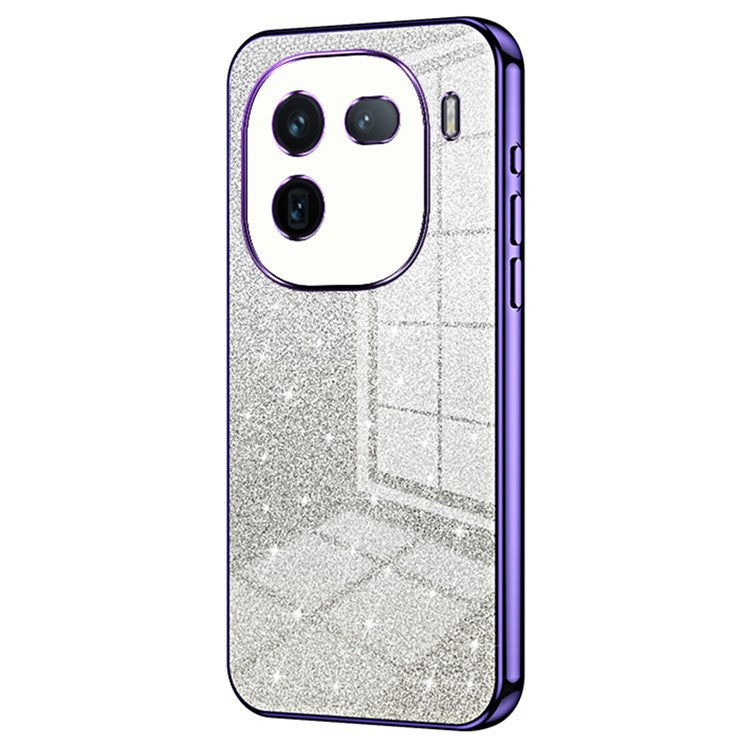 For vivo iQOO 12 5G Phone Cover Glitter Electroplated Fine-Cut TPU Case - Purple