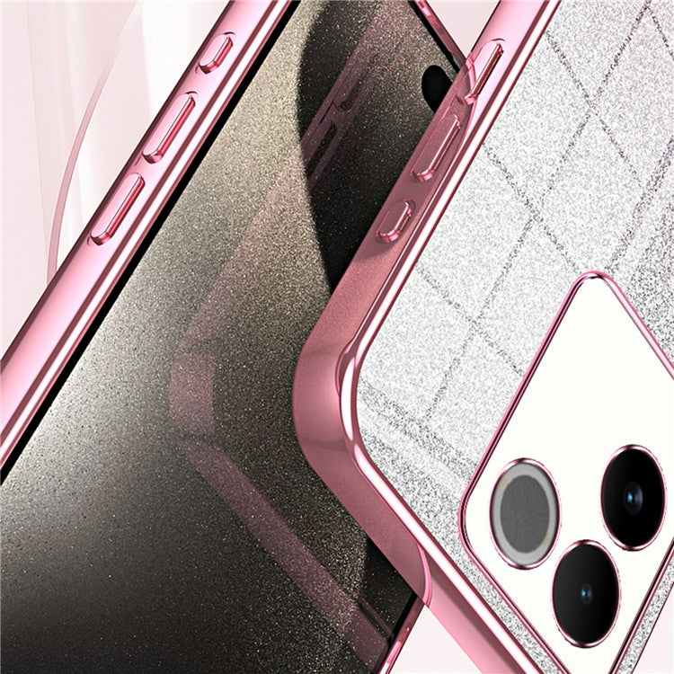 Sparkling Gradient Case for vivo S17e 5G Electroplated TPU Phone Cover - Black