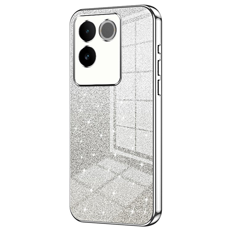 Sparkling Gradient Case for vivo S17e 5G Electroplated TPU Phone Cover - Silver