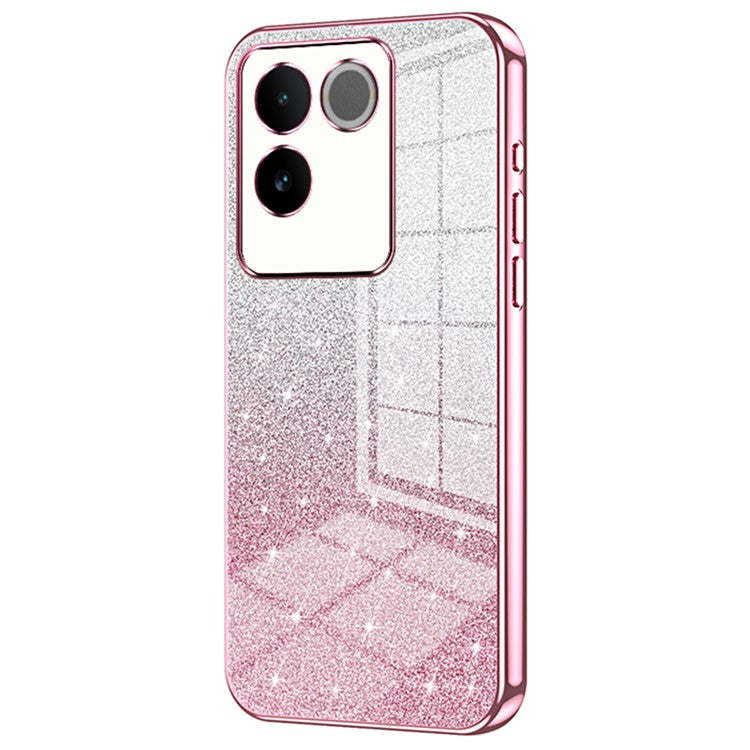 Sparkling Gradient Case for vivo S17e 5G Electroplated TPU Phone Cover - Pink