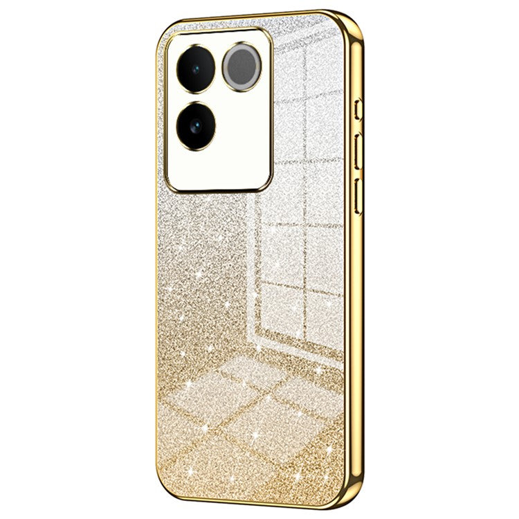 Sparkling Gradient Case for vivo S17e 5G Electroplated TPU Phone Cover - Gold