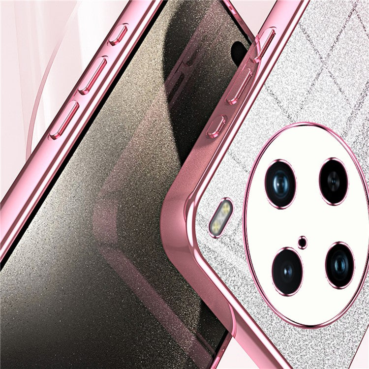 For vivo X100 Pro 5G Case Gradient Sparkle Electroplated Fine Hole TPU Cover - Transparent