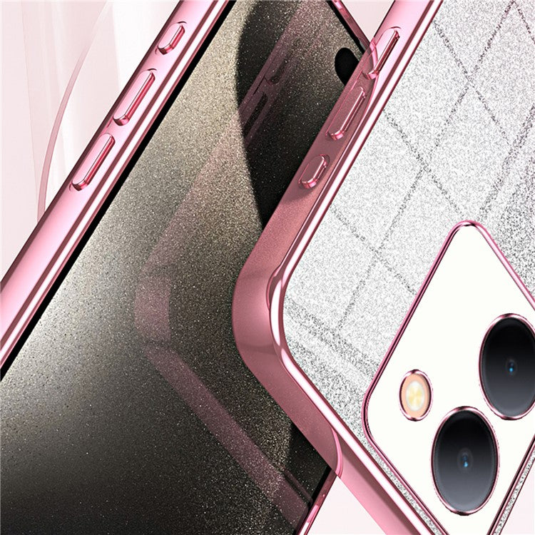 For vivo Y78 (China) 5G / Y78m 5G / Y36 4G (Global) / Y36 5G (Global) / Y27 5G / Y77t 5G Shiny TPU Case Electroplated Cover - Silver