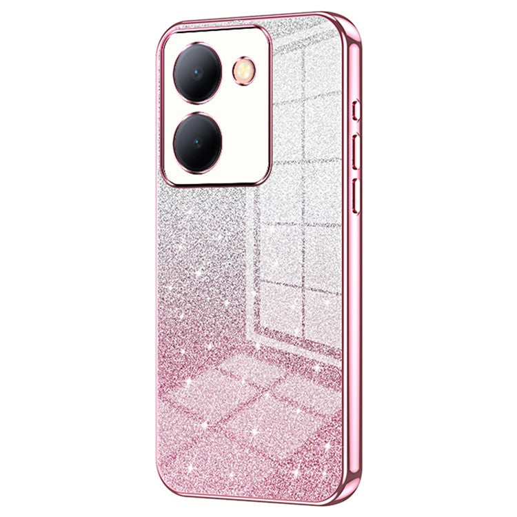 For vivo Y78 (China) 5G / Y78m 5G / Y36 4G (Global) / Y36 5G (Global) / Y27 5G / Y77t 5G Shiny TPU Case Electroplated Cover - Pink