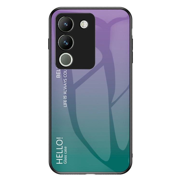 For vivo V29e (Global) 5G / Y200 (India) 5G Phone Case Gradient Tempered Glass Cover - Gradient Purple