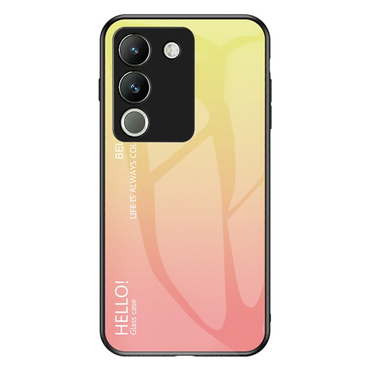 For vivo V29e (Global) 5G / Y200 (India) 5G Phone Case Gradient Tempered Glass Cover - Gradient Yellow