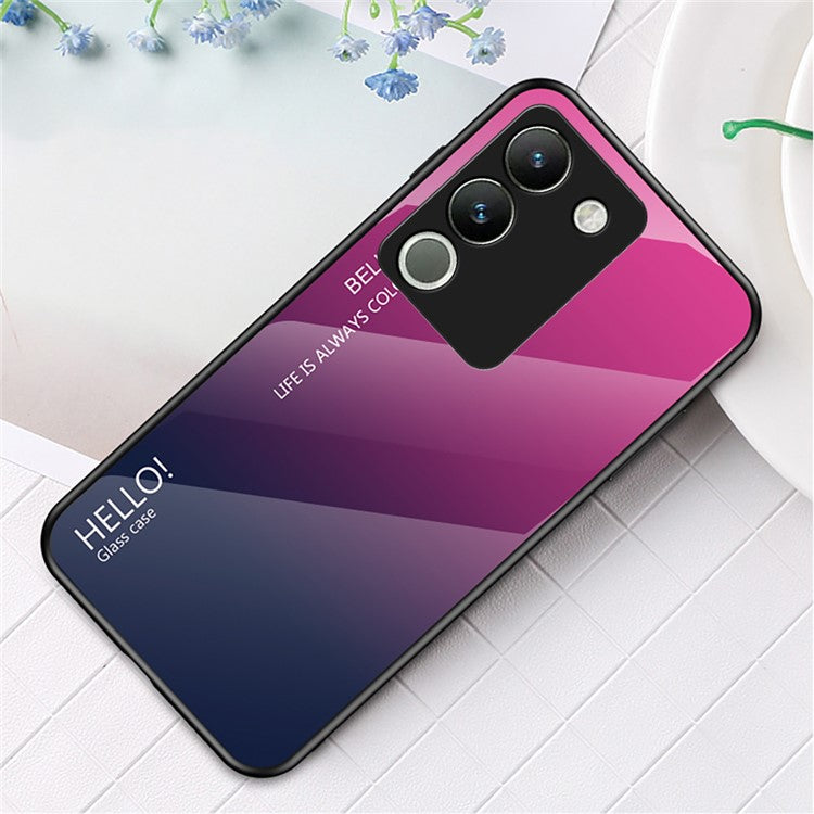 For vivo V29e (Global) 5G / Y200 (India) 5G Phone Case Gradient Tempered Glass Cover - Gradient Rose