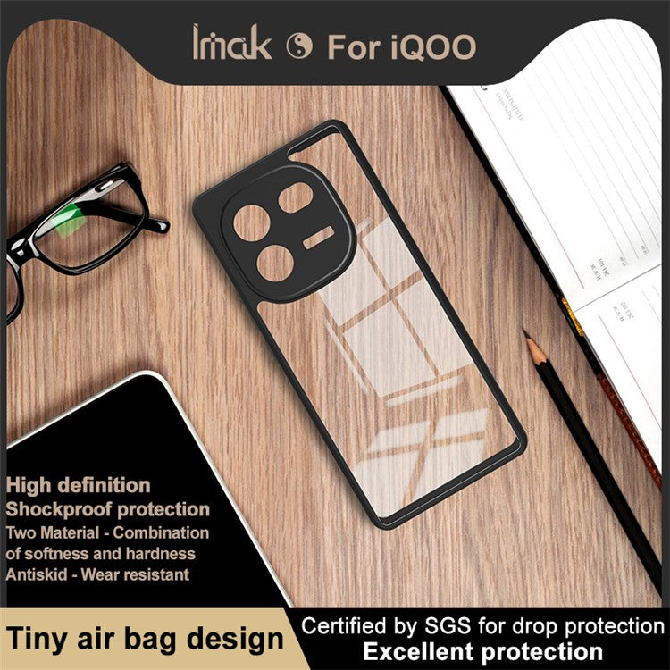 IMAK UX-9A Series for vivo iQOO 12 5G Cell Phone Case Clear TPU + PC Shockproof Back Cover