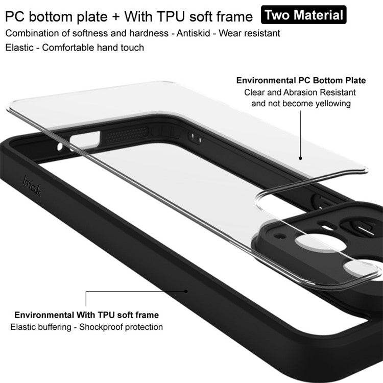 IMAK UX-9A Series for vivo iQOO 12 5G Cell Phone Case Clear TPU + PC Shockproof Back Cover