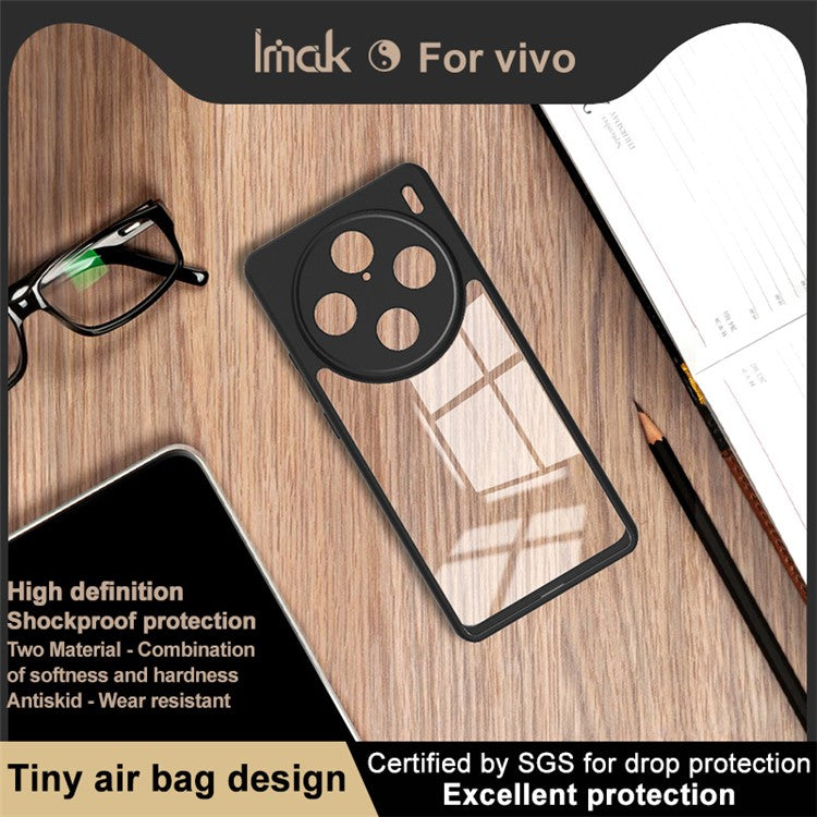 IMAK UX-9A Series for vivo X100 Pro 5G Case Clear Scratch-resistant PC+TPU Smart Phone Shell