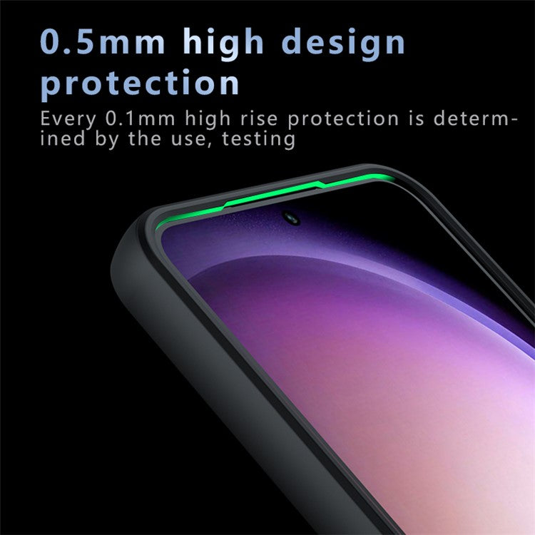 For Samsung Galaxy A15 4G / A15 5G Cell Phone Case Matte TPU+PC Skin-touch Cover - Transparent Black