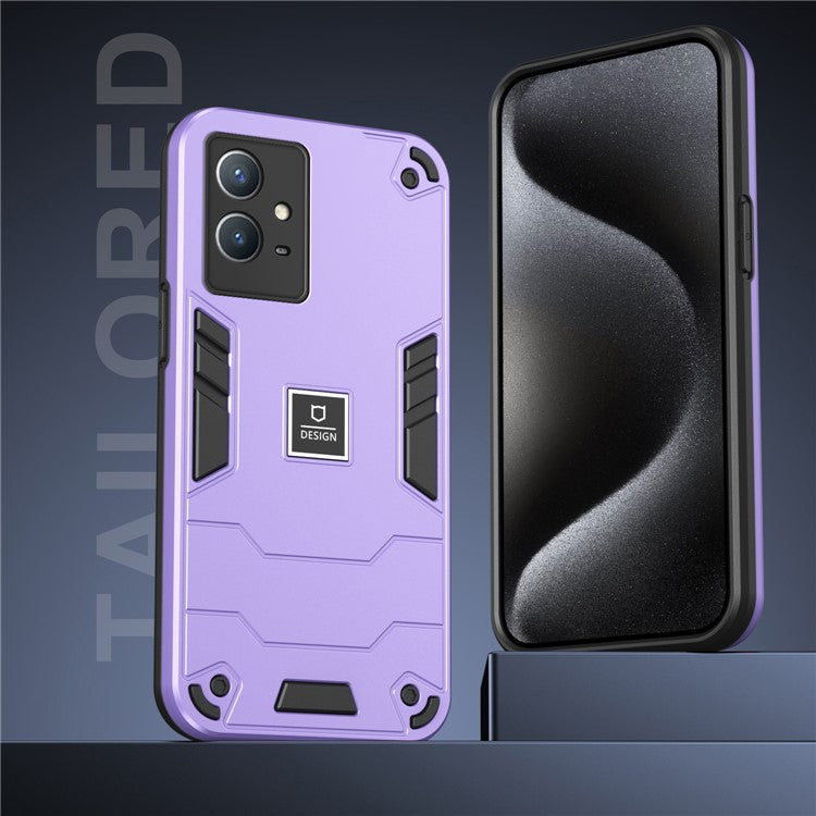 For vivo Y33s / T1x 4G Case Scratch Resistant Protective Phone Cover  - Purple