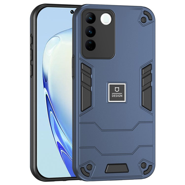 For vivo V27 5G / V27 Pro 5G / S16 / S16 Pro Case Rugged Hard PC+Soft TPU Phone Cover  - Navy Blue