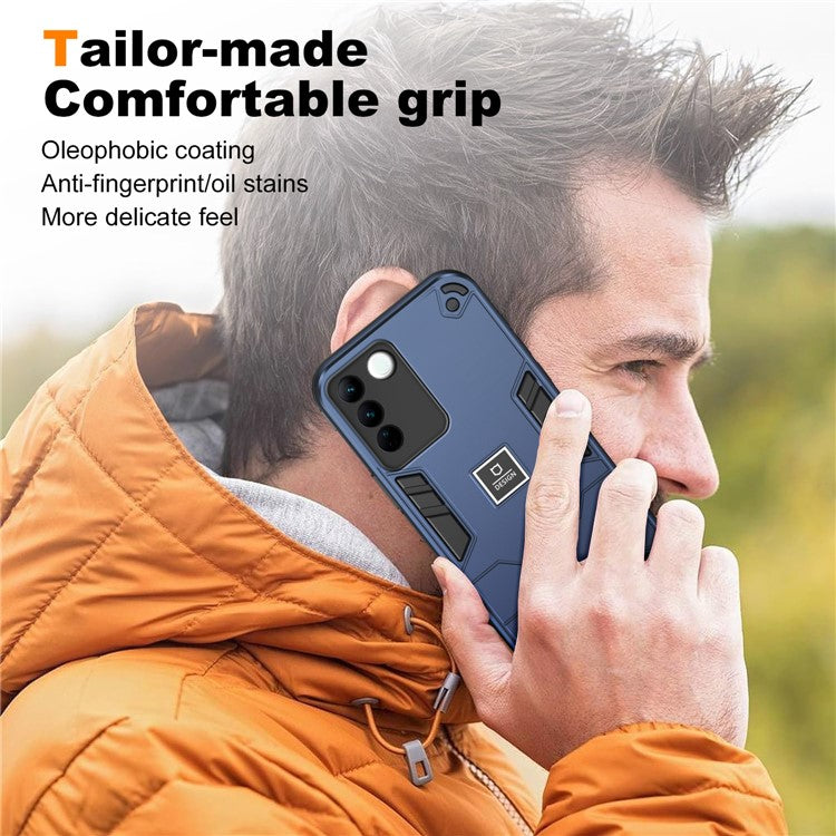 For vivo V27 5G / V27 Pro 5G / S16 / S16 Pro Case Rugged Hard PC+Soft TPU Phone Cover  - Navy Blue