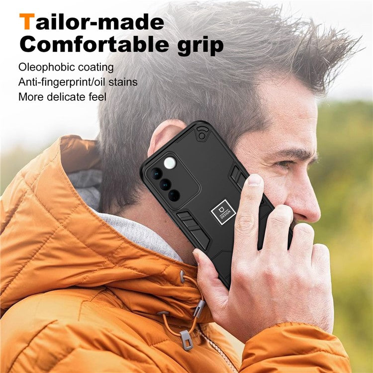 For vivo V27 5G / V27 Pro 5G / S16 / S16 Pro Case Rugged Hard PC+Soft TPU Phone Cover  - Black