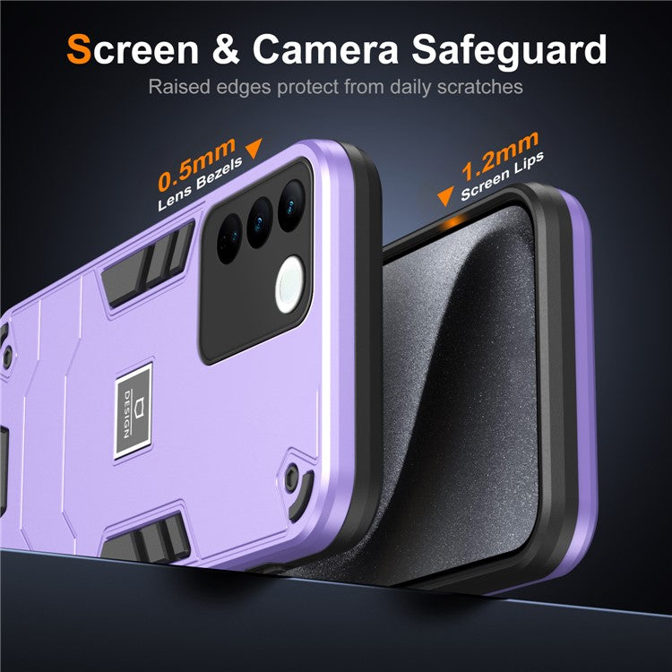 For vivo V27 5G / V27 Pro 5G / S16 / S16 Pro Case Rugged Hard PC+Soft TPU Phone Cover  - Purple